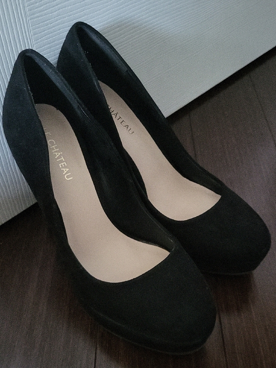 le chateau Shoes - le chateau Black Suede Round-Toe High Heels